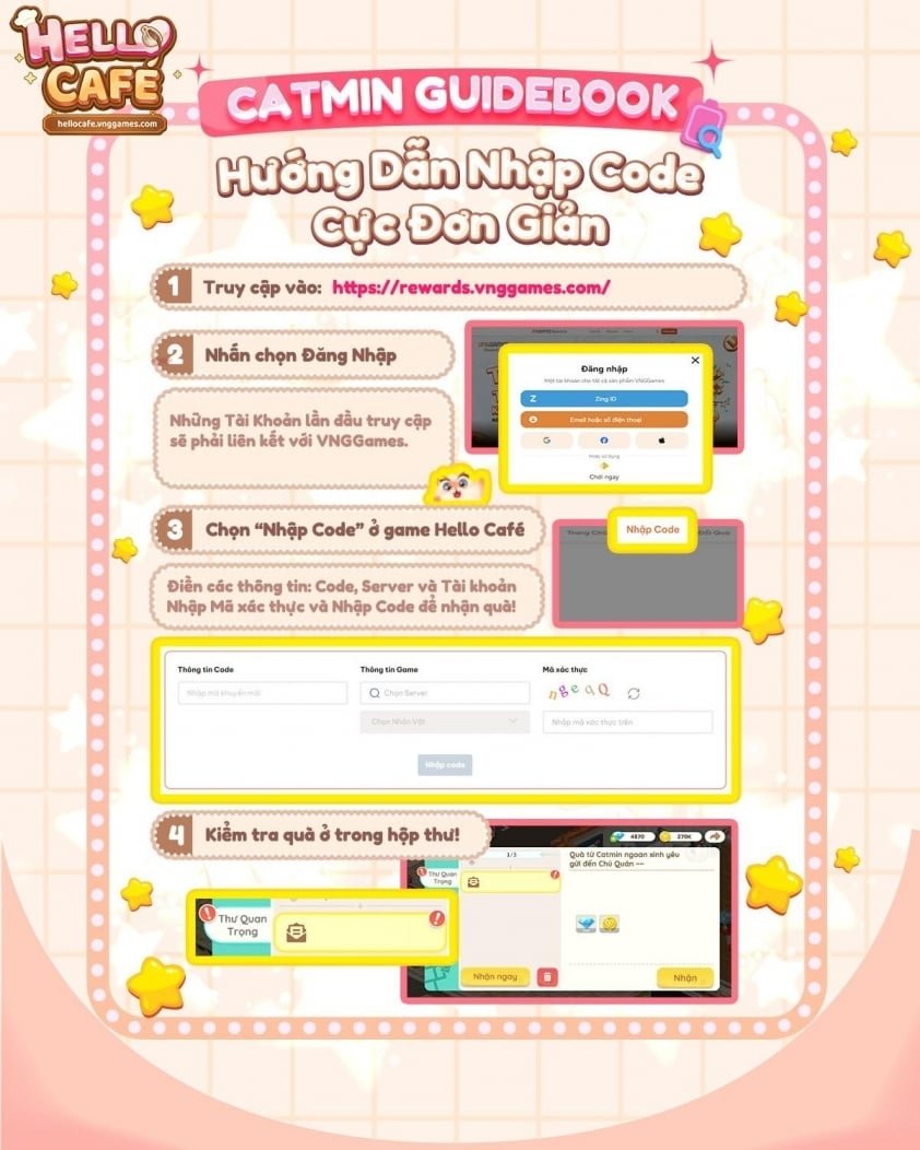 Latest Hello Cafe VNG code and how to enter 9